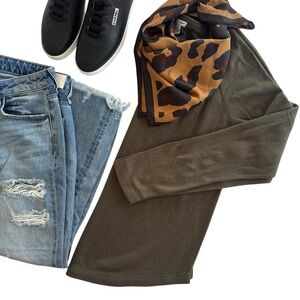 NWT Sweet Romeo Olive/Brown Knit Sweater